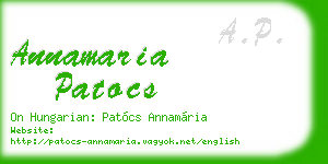 annamaria patocs business card