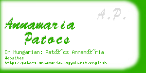 annamaria patocs business card